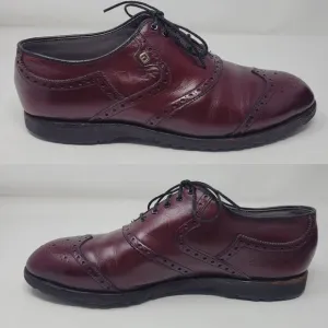 FOOTJOY Classic Men's Size 10.5 C Shoes Red Spikeless Golf Wingtip Dress Oxford