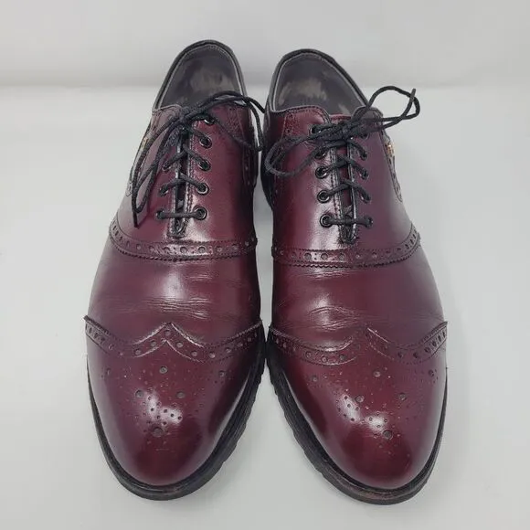 FOOTJOY Classic Men's Size 10.5 C Shoes Red Spikeless Golf Wingtip Dress Oxford