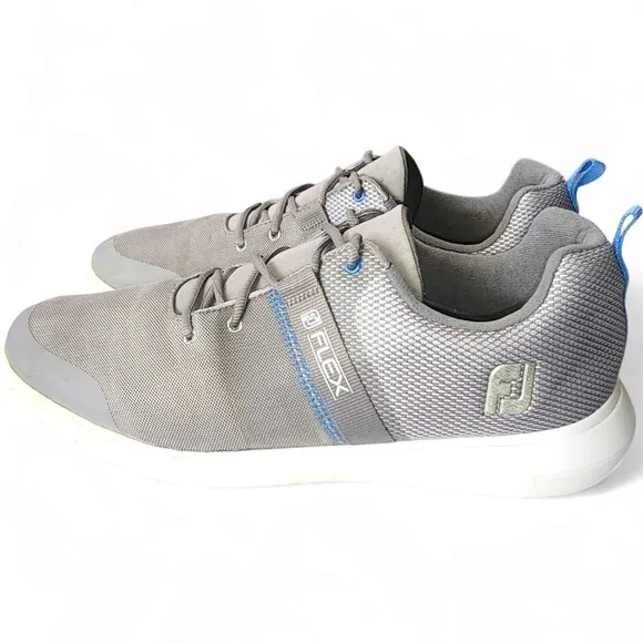 FootJoy Flex Men's Golf Shoes Gray/Blue Size 15 Spikeless Comfort