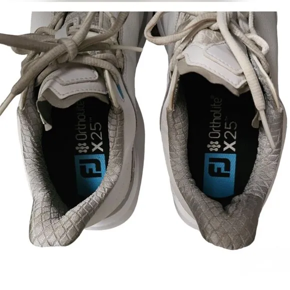 FootJoy Men's Pro SLX Ortholite x25 Spikeless Golf Shoes Sz 10 White Waterproof