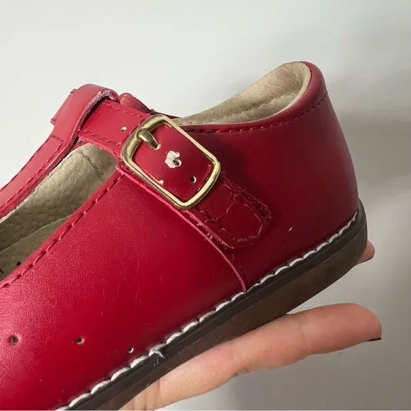 Footmates Sherry Mary Jane Shoes Red Leather Strap EXCELLENT CONDITION Size 11
