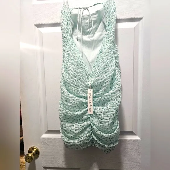For Love &amp; Lemons Elegant Mint Green Ruched Dress