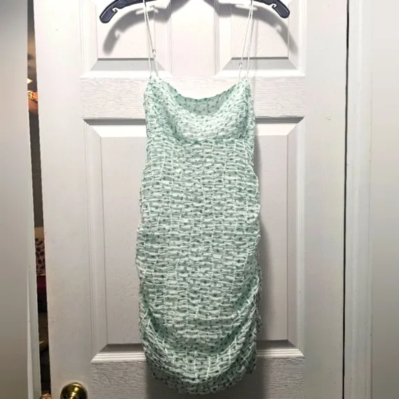 For Love &amp; Lemons Elegant Mint Green Ruched Dress