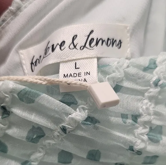 For Love &amp; Lemons Elegant Mint Green Ruched Dress