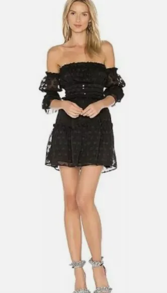 🍋For Love and Lemons Modern Love Off Shoulder Mini Dress- L