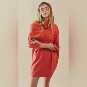 FP Beach Modern Mini Dress by at Free People, Coral Flame, XS