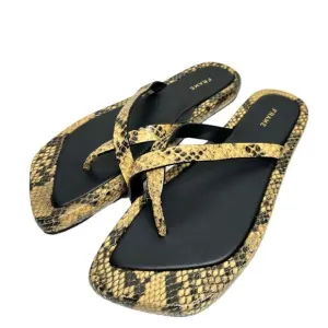 FRAME Sandals Womens Size 6.5US Leather Le Montauk Toe Loop in Python Slip On