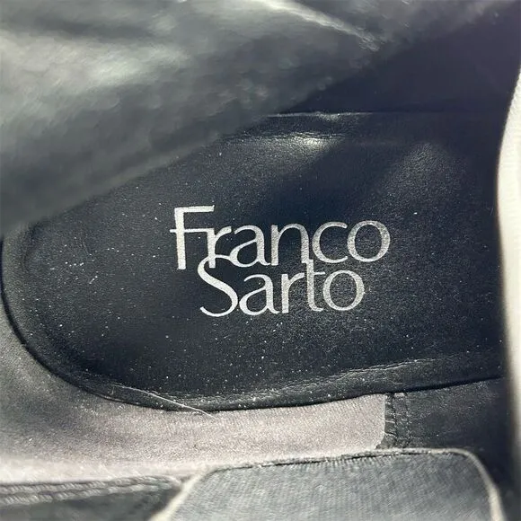 Franco Sarto Women's Black Leather Chelsea Boots Size 10M Pointed Toe Western