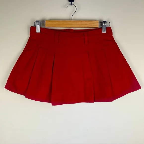 Free People | Academia Schoolgirl Serena Micro Skirt Skort Salsa | 2