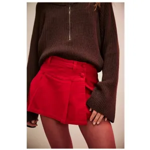 Free People | Academia Schoolgirl Serena Micro Skirt Skort Salsa | 2
