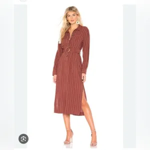 Free People Audrey Stripe Button-down Midi Dress  Size Medium