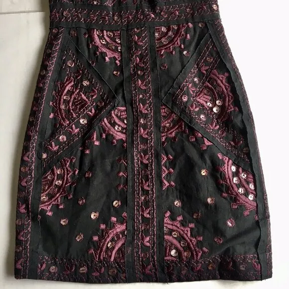 FREE PEOPLE BLACK DRESS LTD EDITION RaRe FESTIVAL Boho Babe Hippie IBIZA VIBE 2‎