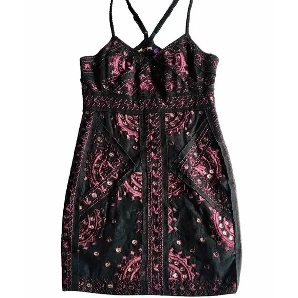 FREE PEOPLE BLACK DRESS LTD EDITION RaRe FESTIVAL Boho Babe Hippie IBIZA VIBE 2‎