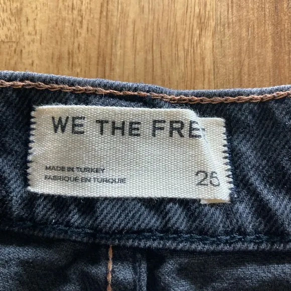 Free People Black Jam Session Denim Bermuda Shorts