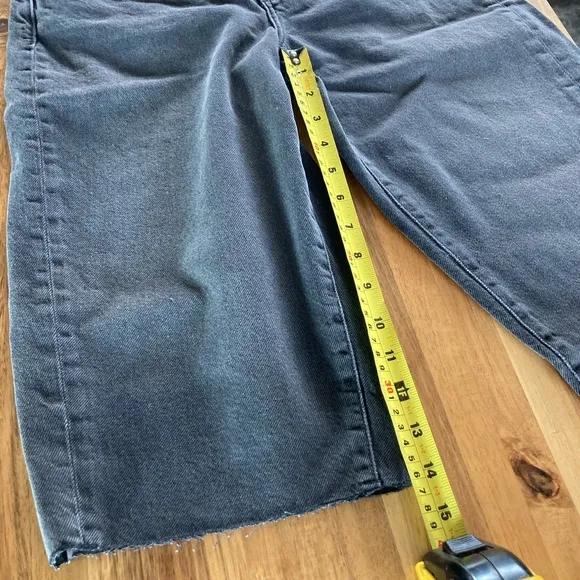 Free People Black Jam Session Denim Bermuda Shorts
