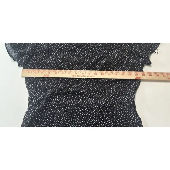 Free People Black Polka‎ Dot Dress Size 10 Open Back Fit and Flare Classic