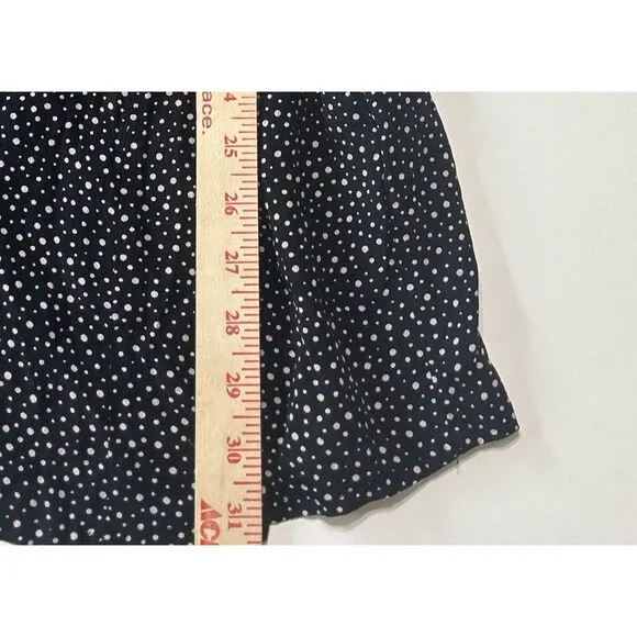 Free People Black Polka‎ Dot Dress Size 10 Open Back Fit and Flare Classic