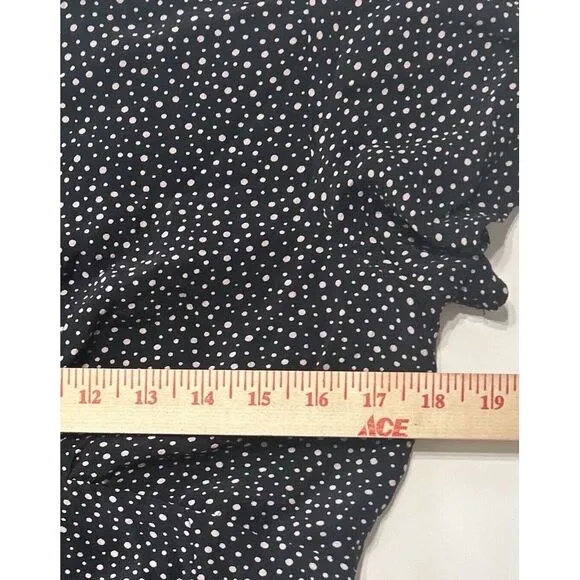 Free People Black Polka‎ Dot Dress Size 10 Open Back Fit and Flare Classic