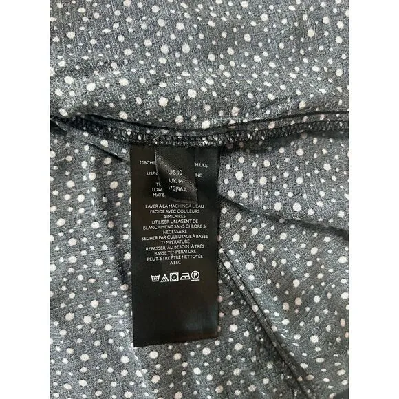 Free People Black Polka‎ Dot Dress Size 10 Open Back Fit and Flare Classic