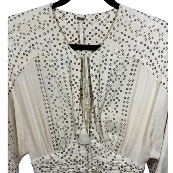 Free People Boho Modern Kimono Maxi Dress Ivory 0