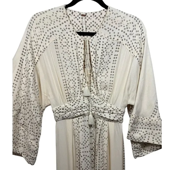 Free People Boho Modern Kimono Maxi Dress Ivory 0