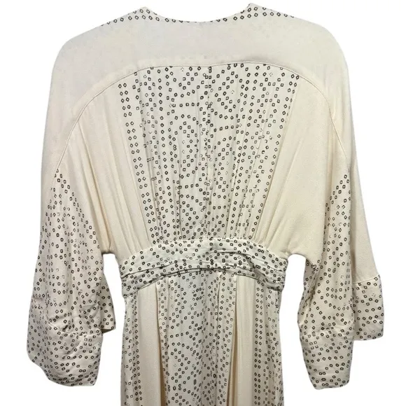 Free People Boho Modern Kimono Maxi Dress Ivory 0