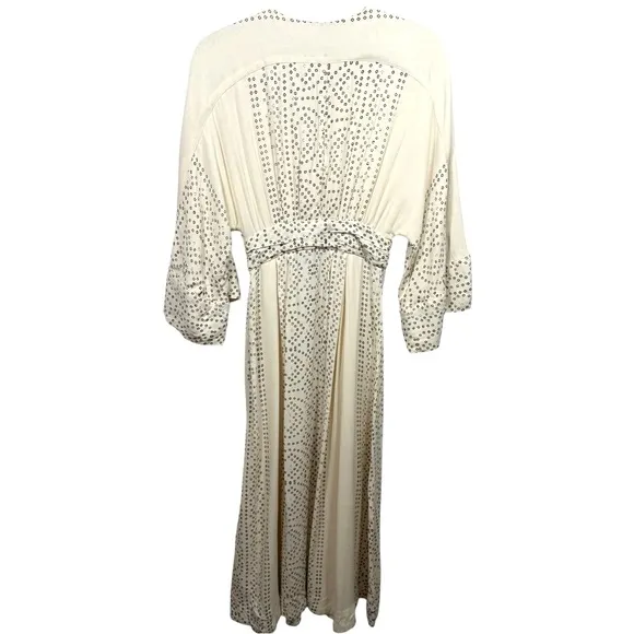 Free People Boho Modern Kimono Maxi Dress Ivory 0