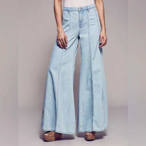 Free People Gilmore Wide Leg Denim Jeans