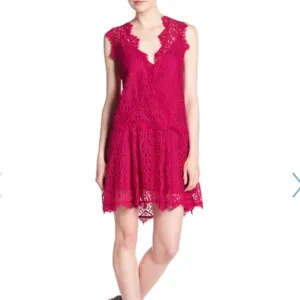 FREE PEOPLE HEART IN TWO MINI LACE DRESS, PINK (NWT)