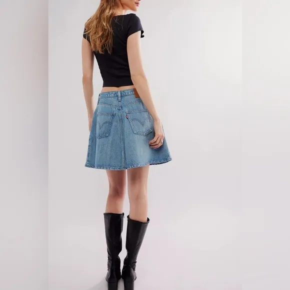 Free People Levi's Mini Flounce Skirt