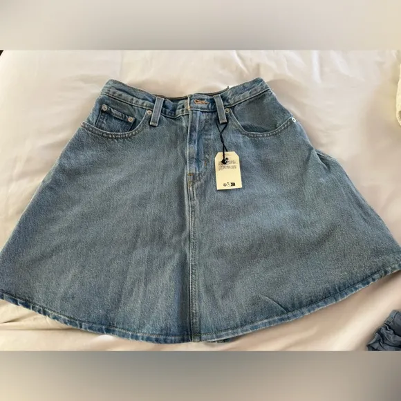 Free People Levi's Mini Flounce Skirt