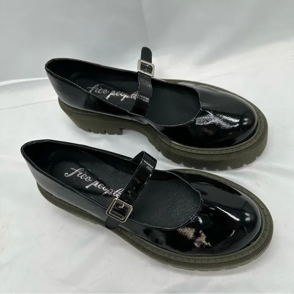Free People Malika Mary Jane Platform Shoes Black Size 37 US 7