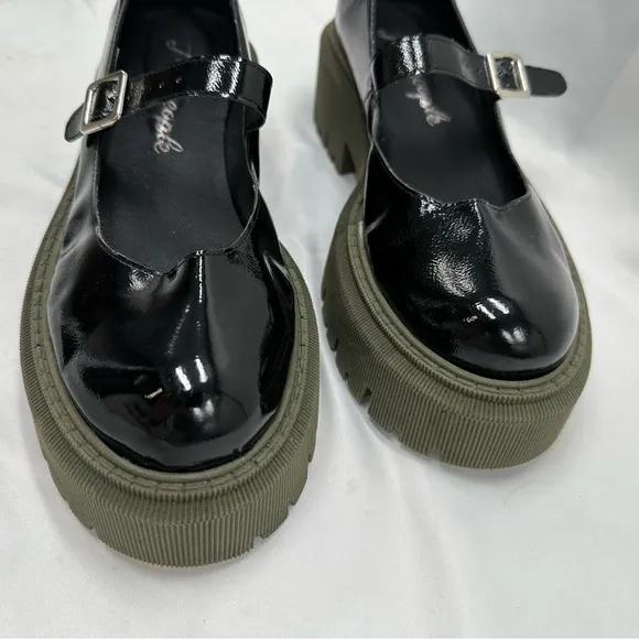 Free People Malika Mary Jane Platform Shoes Black Size 37 US 7