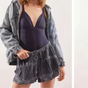 Free People Melt Away Washed Shorts In Blue Mirage NWOT Size Medium