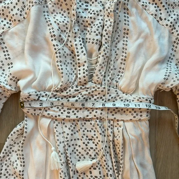 Free People Modern Kimono Bohemian Dress sz 6 Pearl Combo