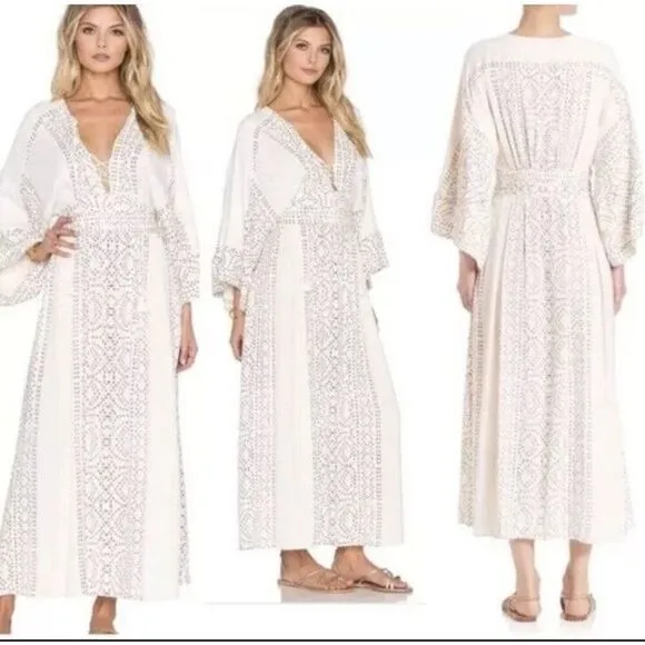 Free People Modern Kimono Boho Lace up, Maxi, Dress size M, MSRP: $240