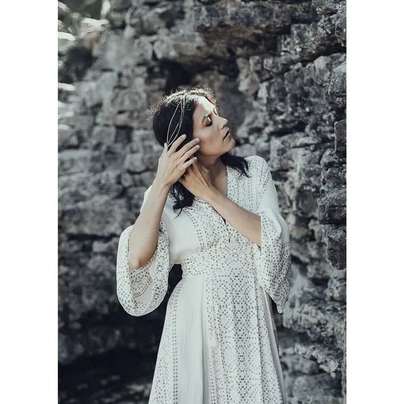 Free People Modern Kimono Boho Lace up, Maxi, Dress size M, MSRP: $240