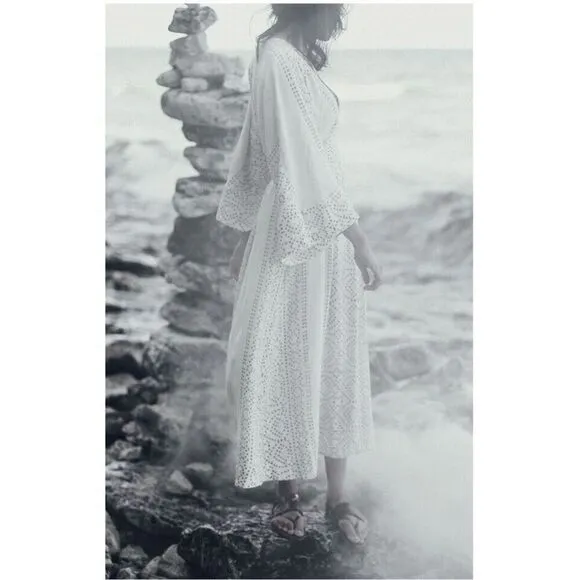Free People Modern Kimono Boho Lace up, Maxi, Dress size M, MSRP: $240