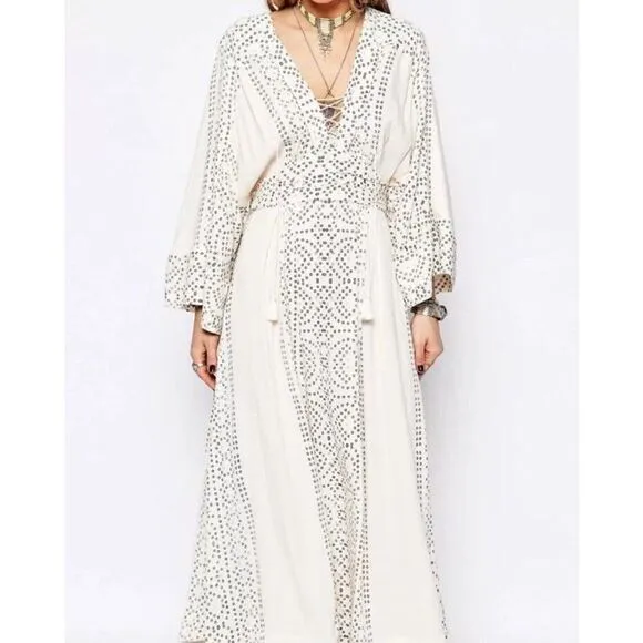 Free People Modern Kimono Boho Lace up, Maxi, Dress size M, MSRP: $240