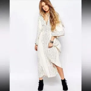 Free People Modern Kimono Boho Lace up, Maxi, Dress size M, MSRP: $240