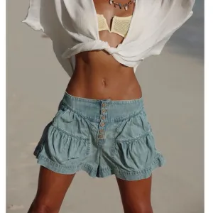 Free People New We The Free Fleur Denim Jean Shorts XL