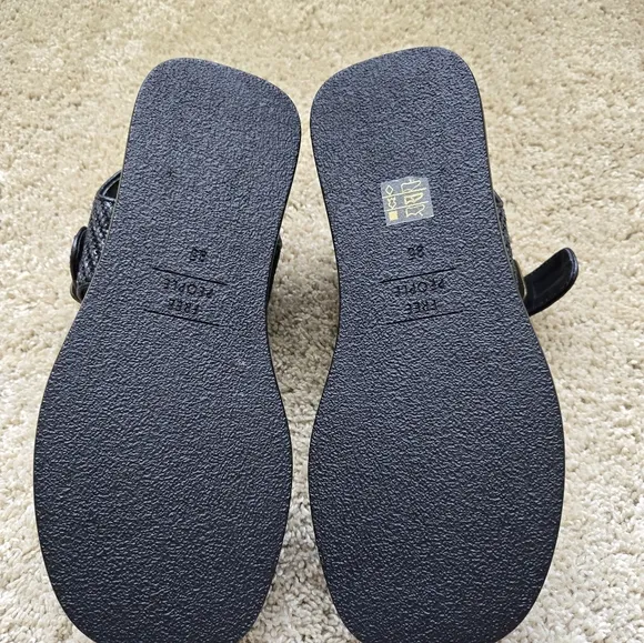 Free People NWOT Mandi Weave Sandals Womens 8.5 Black