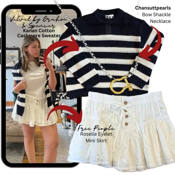 Free People Roselle Eyelet White Mini Skirt
