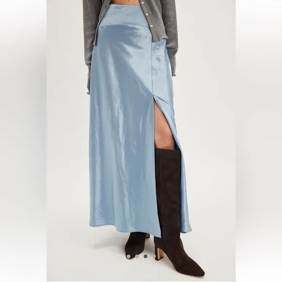 Free People Sasha Satin Maxi Skirt NWT Size 12