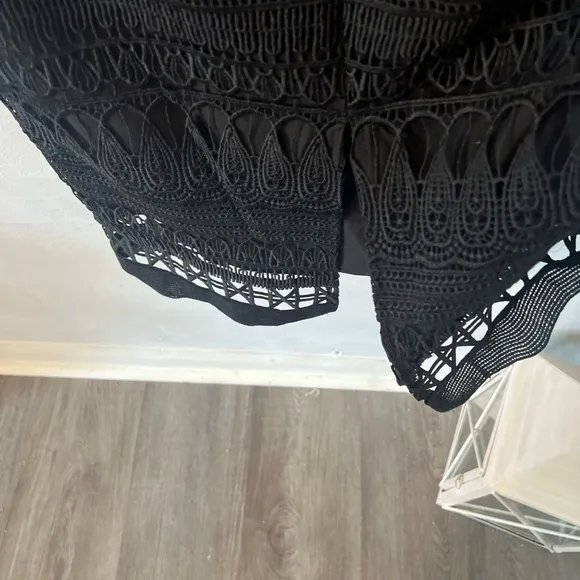 Free People Saylor Mariahmidi dress SzL Crochet Graduation Formal Fb Black Lace