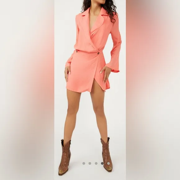 Free People Simone Dress XL Blazer Dress Modern Like New Double Breasted