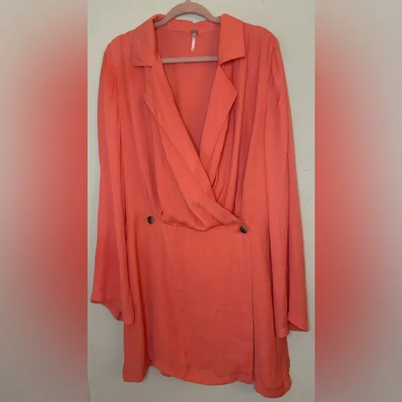 Free People Simone Dress XL Blazer Dress Modern Like New Double Breasted