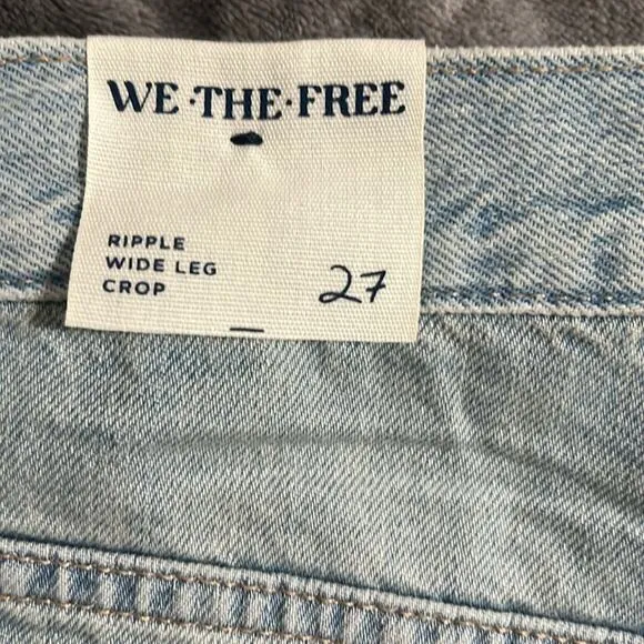 Free People We The Free Ripple Wide-Leg Crop Jeans Size 27