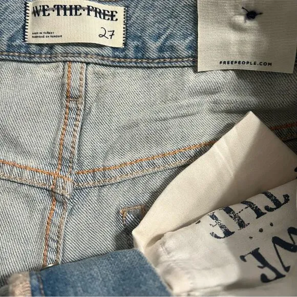 Free People We The Free Ripple Wide-Leg Crop Jeans Size 27
