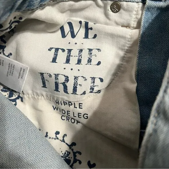 Free People We The Free Ripple Wide-Leg Crop Jeans Size 27